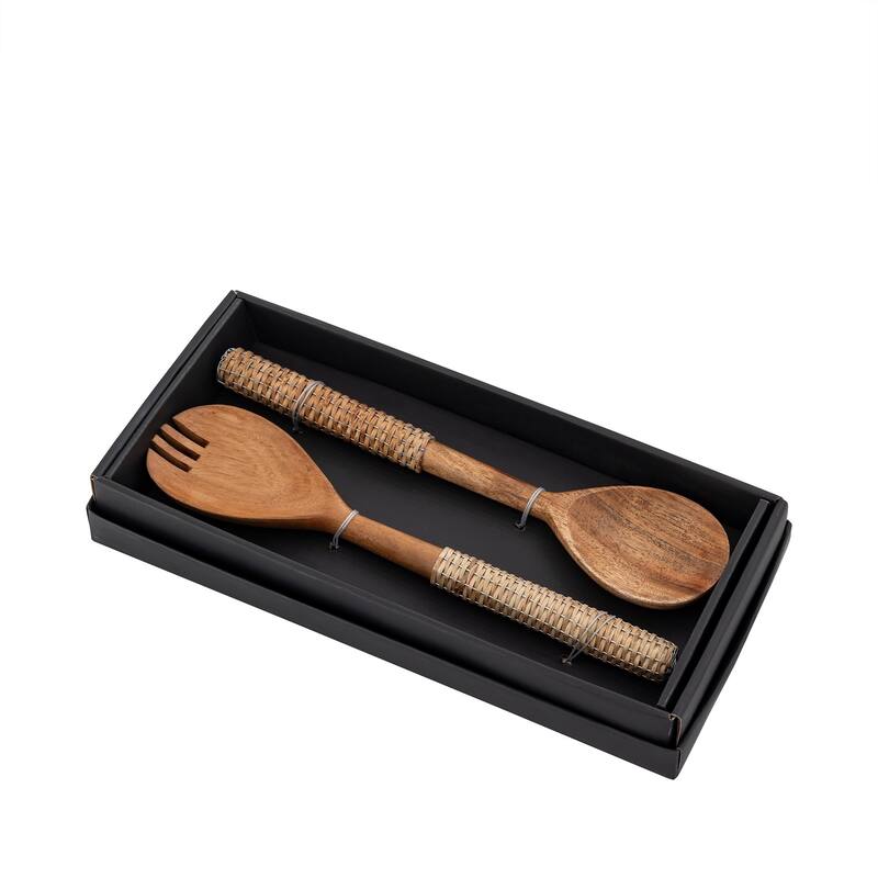 Set of 2 Wooden Salad Set