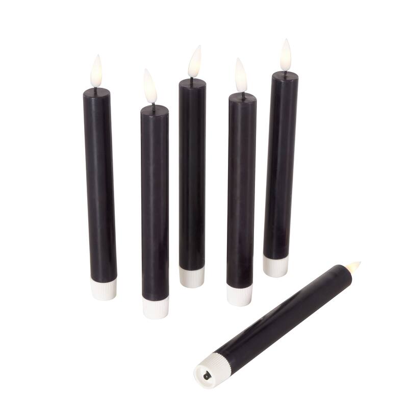 Wax Indoor Outdoor Flameless Candle with Remote Control - Set of 6 Red, Black, White, Yellow, Blue or Pink - Roche River Decor