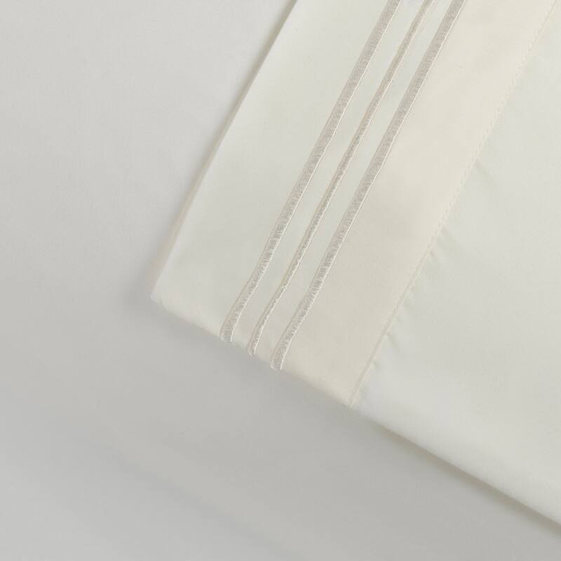 Superior Wrinkle-resistant Embroidered Microfiber Deep Sheet Set
