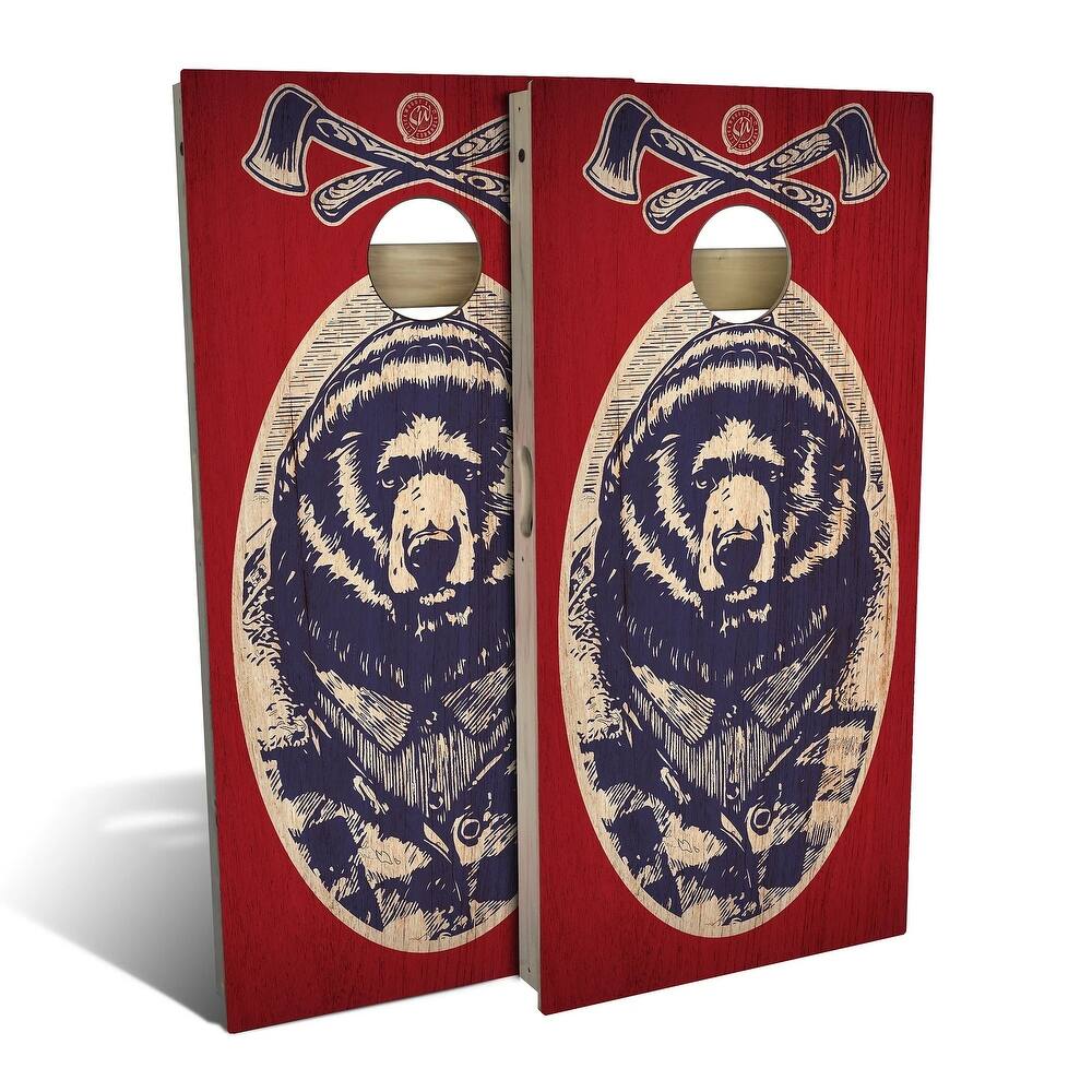 Red White Bear Outdoor Cornhole Board Set