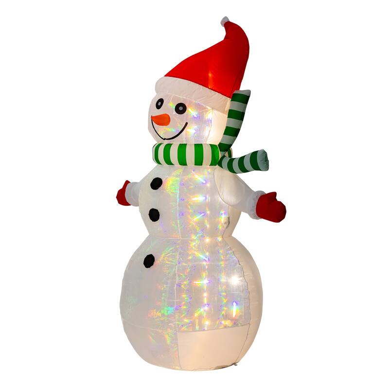 Glitzhome 8FT Lighted Inflatable Icy Snowman Decor
