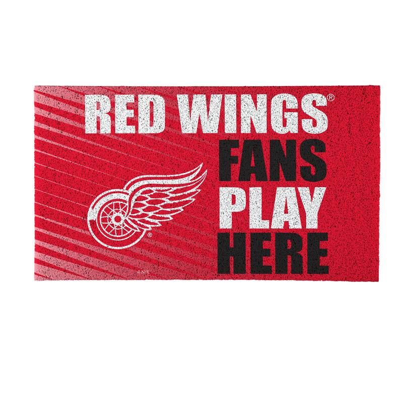 28 in. x 16 in. Detroit Red Wings "Fans Play Here" PVC Door Mat