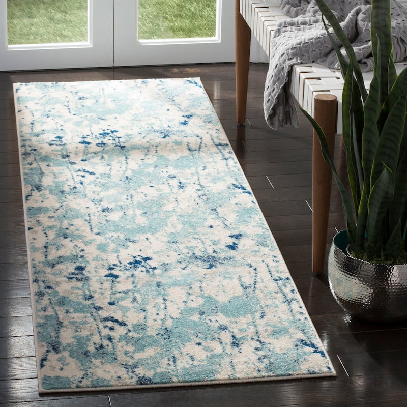 SAFAVIEH Evoke Hallbjorg Vintage Boho Rug - 2'2" x 7' Runner - Ivory/Blue