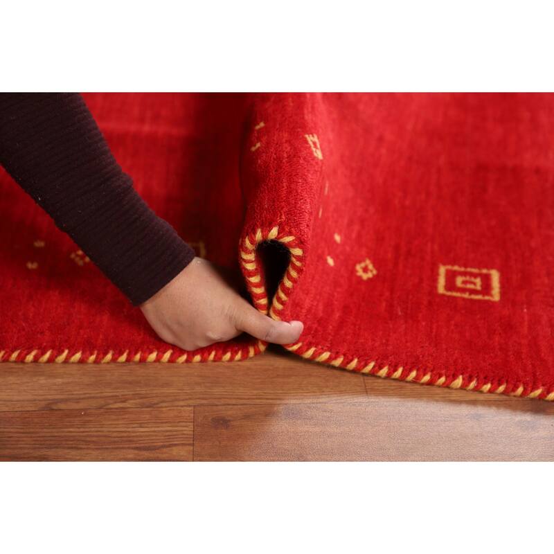 Tribal Gabbeh Indian Area Rug Handmade Contemporary Wool Carpet - 5'6"x 7'9"