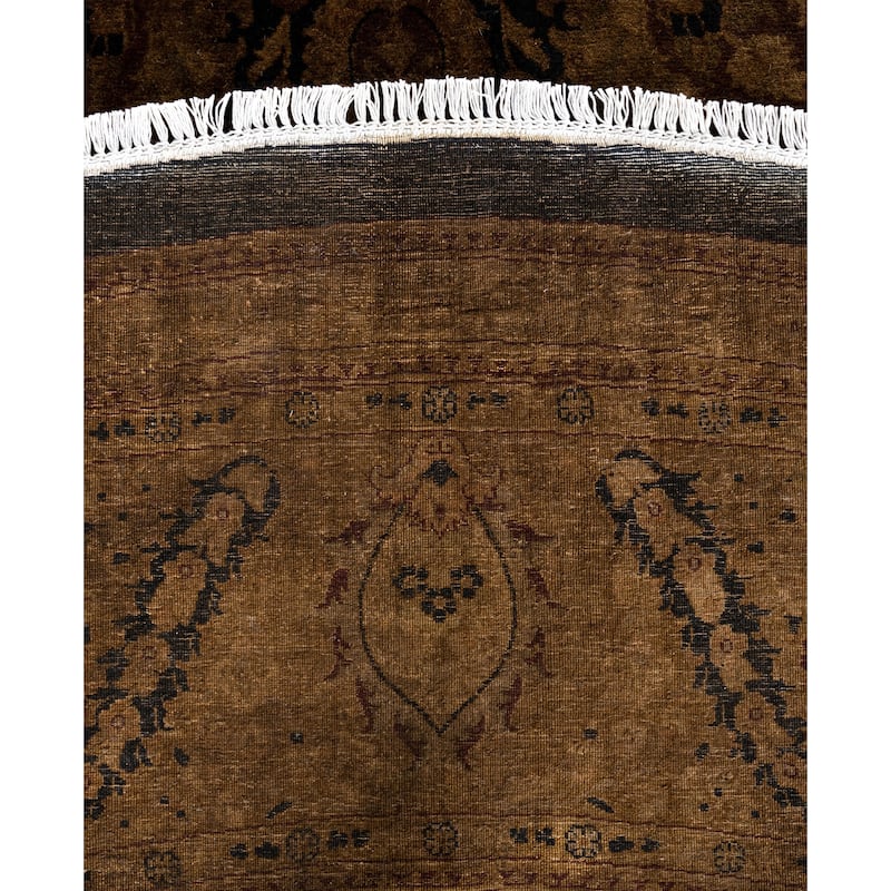 Overdyed One-of-a-Kind Hand-Knotted Round Area Rug - Gold - 10' 1" x 10' 1"