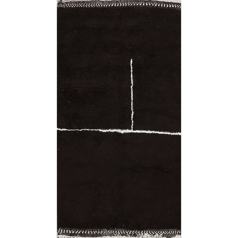 Modern Moroccan Oriental Area Rug Wool Hand-knotted Office Carpet - 5'3" x 9'0"