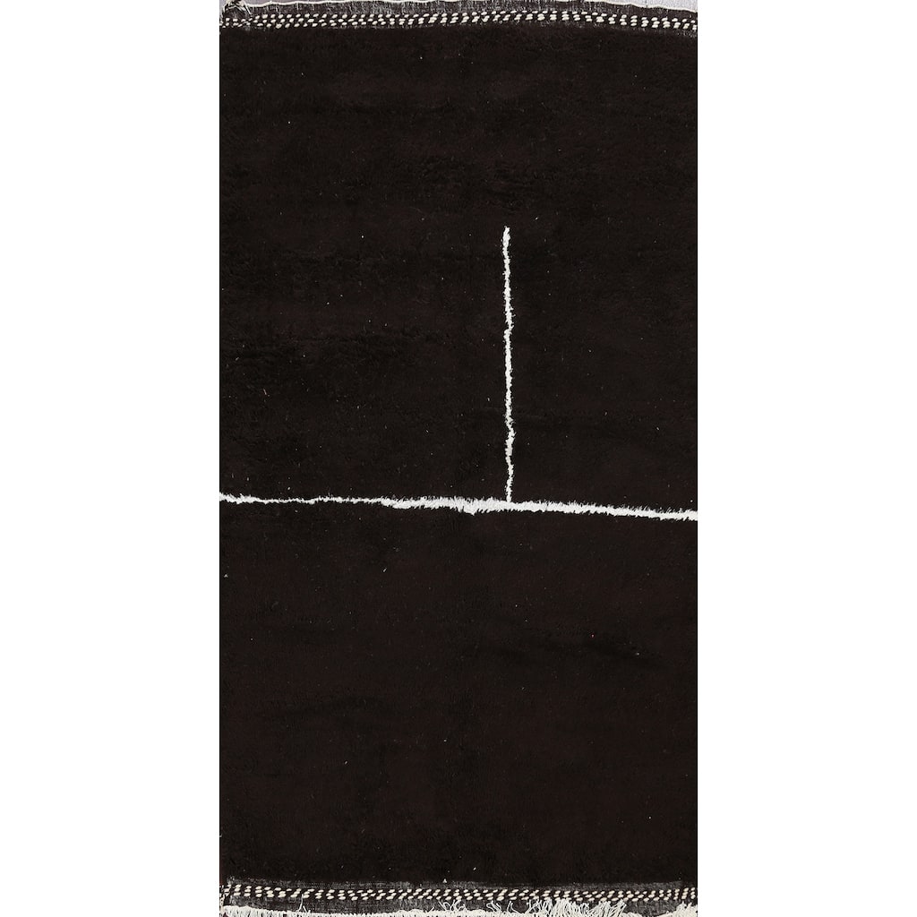 Modern Moroccan Oriental Area Rug Wool Hand-knotted Office Carpet - 5'3" x 9'0"