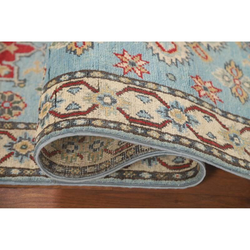 Kazak Runner Rug Handmade Light Blue Wool Carpet - 2'2" x 5'10"
