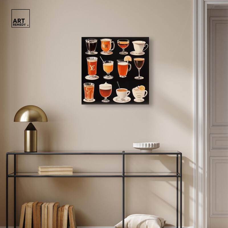 Glam Coffee Drink Collection Canvas by Art Remedy, Gallery Wrapped