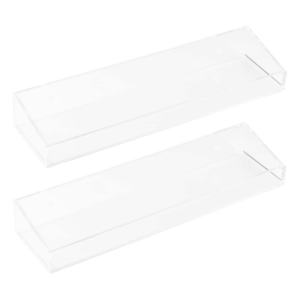 Acrylic Floating Shelves for Wall, Clear Acrylic Shelves for Bathroom Bedroom Living Room and Kitchen Room Decor Clear - 2 Pack