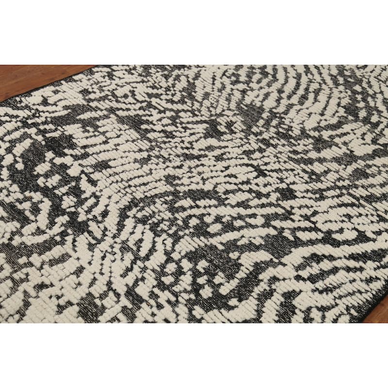 Abstract Moroccan Area Rug Handmade Wool Carpet - 5'0"x 7'11"