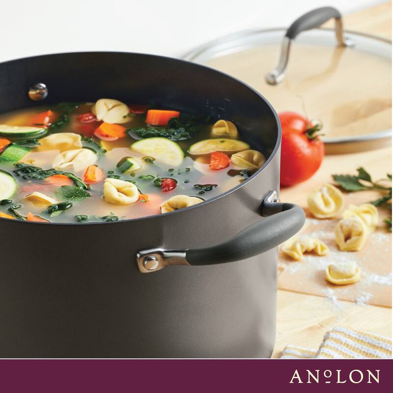 Anolon Advanced Home Hard-Anodized 10-Quart Nonstick Stockpot, Moonstone