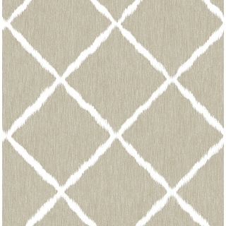 A-Street Prints Linen Ikat Trellis Wallpaper