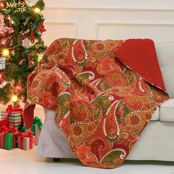 Red paisley throw discount blanket