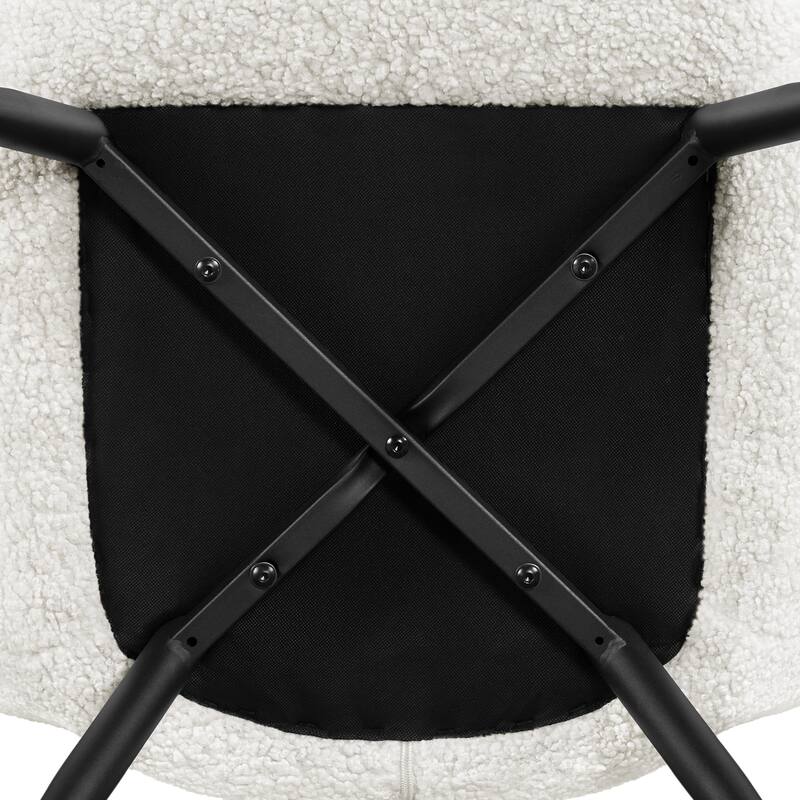 Yaheetech Modern Fabric Accent Chair Pleated Curved Back Armchair