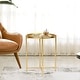 preview thumbnail 25 of 28, Adeco Gold End Table Metal Waterproof Snack Beside Table Accent Coffee Table - 16.9""(D)x 16.9""(W)x 20.5""(H)
