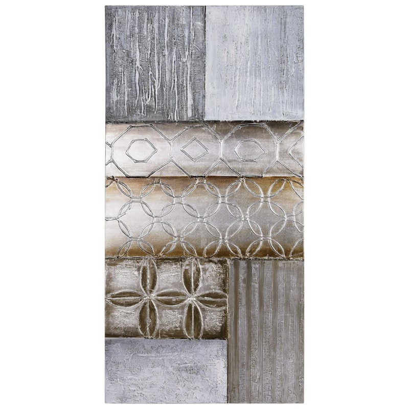 Stacked 1 Textured Metallic Hand Painted Canvas Wall Art