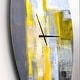 preview thumbnail 3 of 9, Designart 'Grey and Yellow Blur Abstract' Oversized Modern Wall CLock