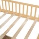 preview thumbnail 20 of 18, Pinewood Ground-Level Twin Size Canopy Bed with Arched Canopy,Tent,Light Strip and Two Drawers