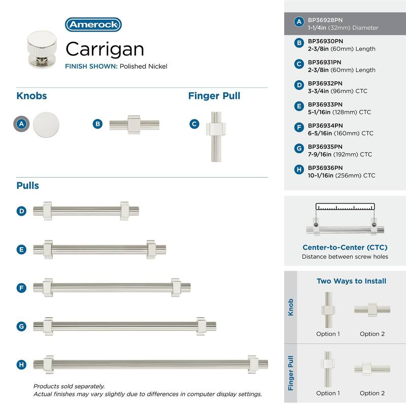 Amerock Carrigan Cabinet or Furniture Knob