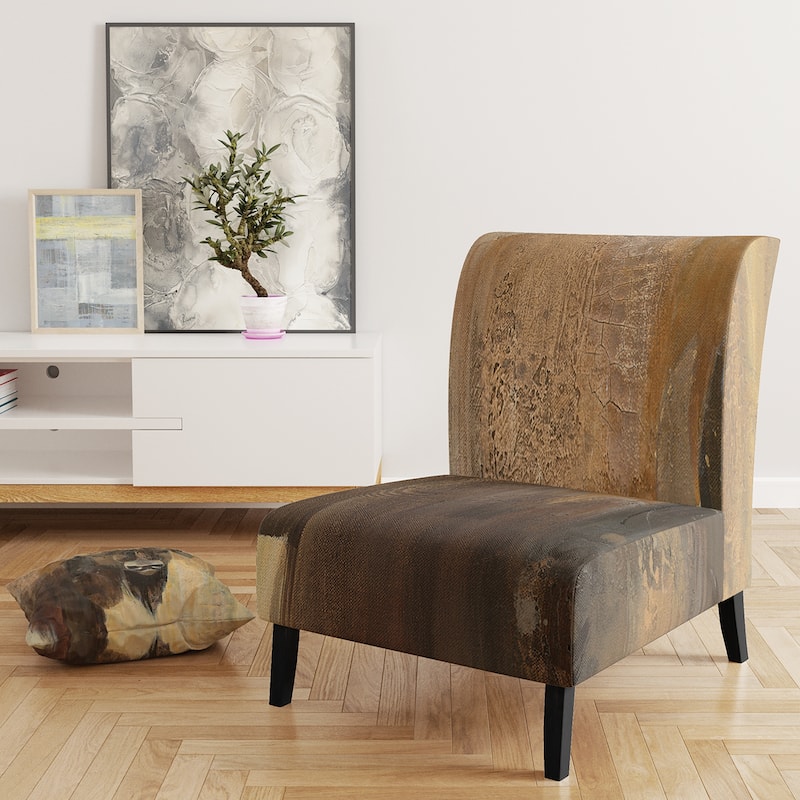Designart "Into The Wild Gold Buffalo" Upholstered Modern Farmhouse Accent Chair - Arm Chair