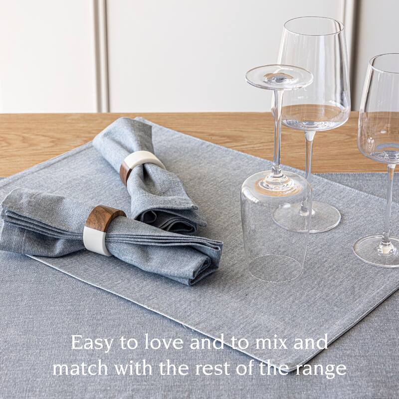 over&back Woven Chambray Cotton Cloth Napkins - Machine Washable (Set of 4)
