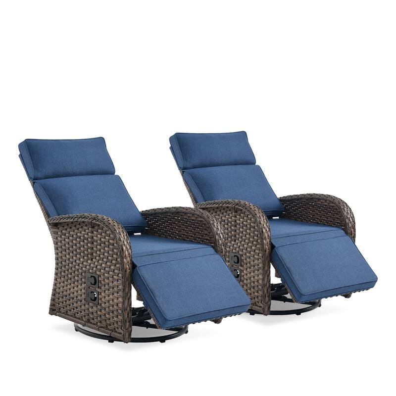 Pocassy Reclining Patio Chair with Adjustable Backrest