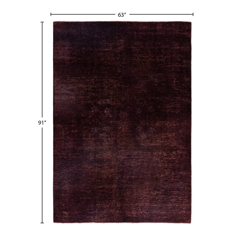 Overdyed One-of-a-Kind Hand-Knotted Area Rug - Purple - 5' 3" x 7' 7"