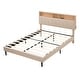 preview thumbnail 5 of 20, Queen Size Upholstered Platform Bed with Storage Headboard and USB Port, Linen Fabric Storage Bed Frame for Kids Teens Adults