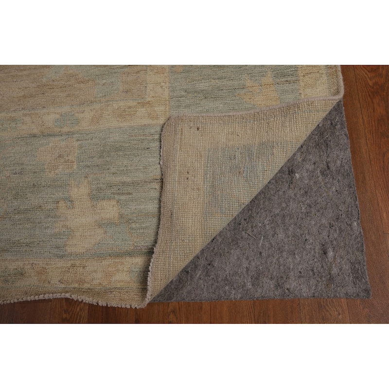 Transitional Beige Oushak Turkish Area Rug Handmade Wool Carpet - 9'3"x 11'7"