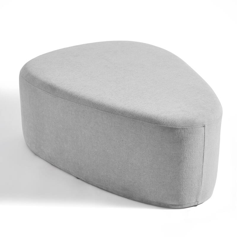 Leon 43" W Modern Oversized Chenille Triangular Cheese Ottoman