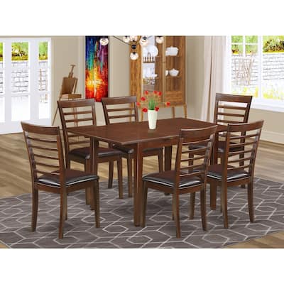Dinette Set Table & Chairs - Rococo Romance Dining Room Set, Antique White, 42" x 54" Rectangular Table