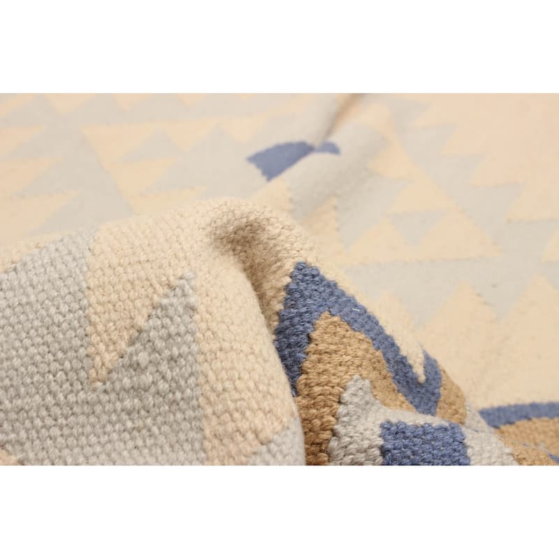 ECARPETGALLERY Flat-Weave Ankara FW Beige Wool Kilim - 5'0 x 7'1