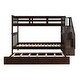 preview thumbnail 5 of 7, Stairway Twin Over Twin Bunk Bed with Twin Size Trundle & Stairs Storage, Detachable Solid Wood Triple Bedframe, for Kids Teens