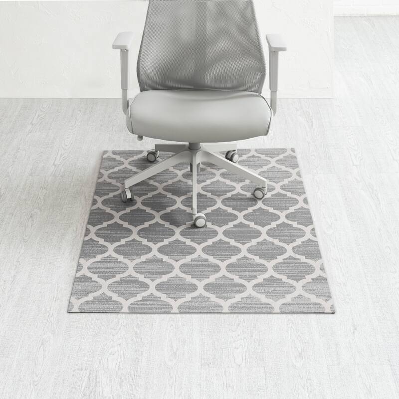 Jani 40"x54" Rug'd Chair Mat-Rug Style Office Chairmat for Carpet & Hard Floors| 0.5" Thick |Non-Slip, Foldable Desk Chair Mat - Las Cruces