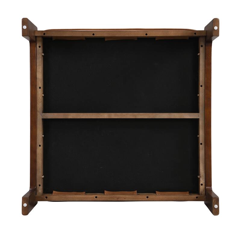 Christopher Knight Home - 34'' Tufted Upholstered Cocktail Ottoman, Square Leather Ottoman Coffee Table with Rubber Wood Frame