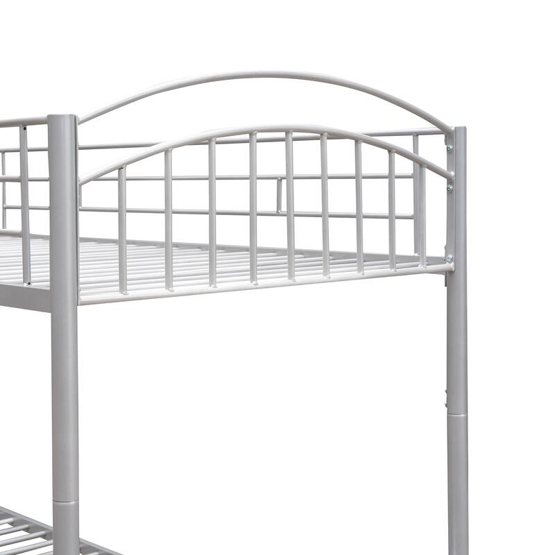 Versatile Twin Over Twin Metal Bunk Bed, Easily Converts into Two Separate Beds, with Durable Steel Construction.