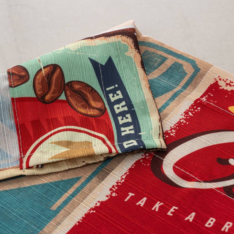 Cucina Fresh Brew Textured Kitchen Curtain Set