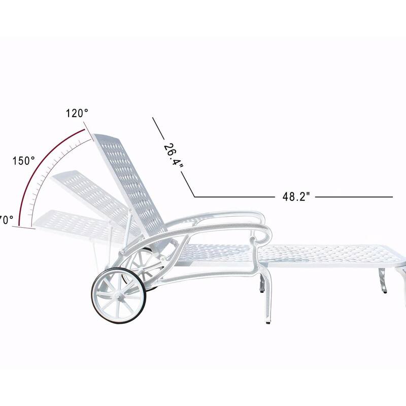 Adjustable Poolside Chaise Lounge - Reclining, Rust-Resistant Aluminum