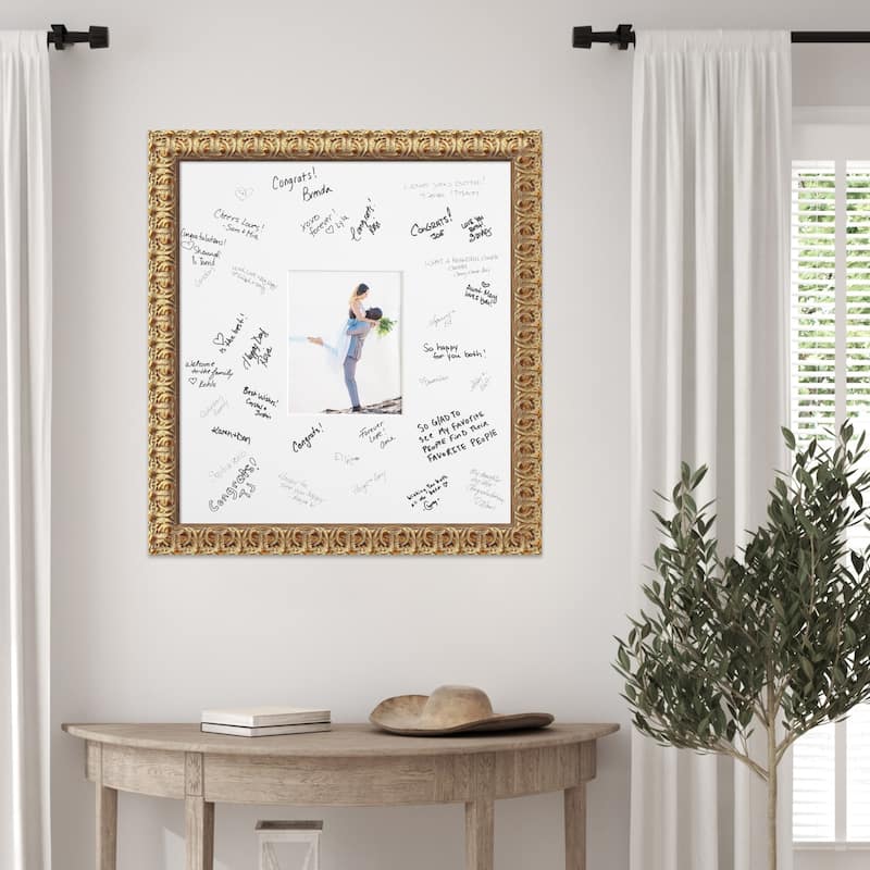 Florentine Signature Mat Picture Frame - Autograph Photo Frame Guest Book Alternative for Weddings, Graduations, or Retirement
