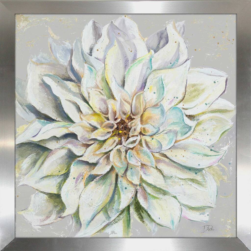 "Grey Dahlias II (Square)" Print on Acrylic