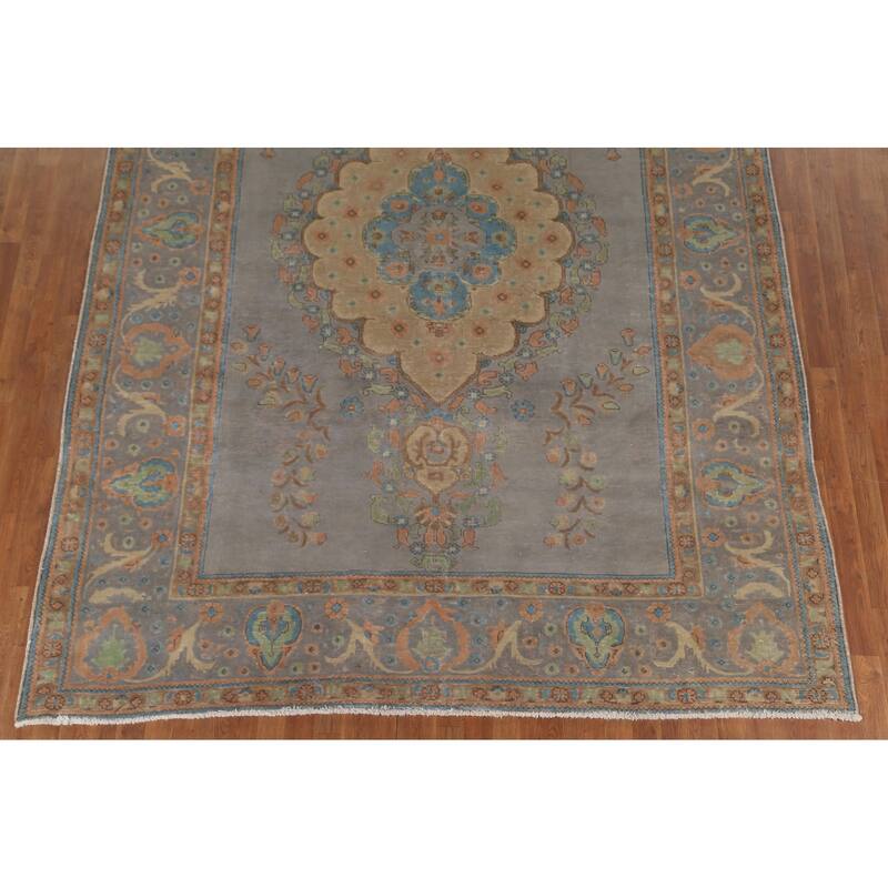 Over-Dyed Tabriz Persian Vintage Rug Hand-Knotted Wool Carpet - 8'3"x 11'5"