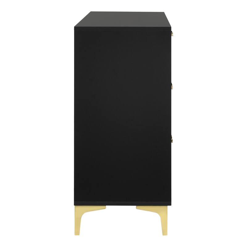 Lexie Black and Gold 6-Drawer Rectangular Dresser