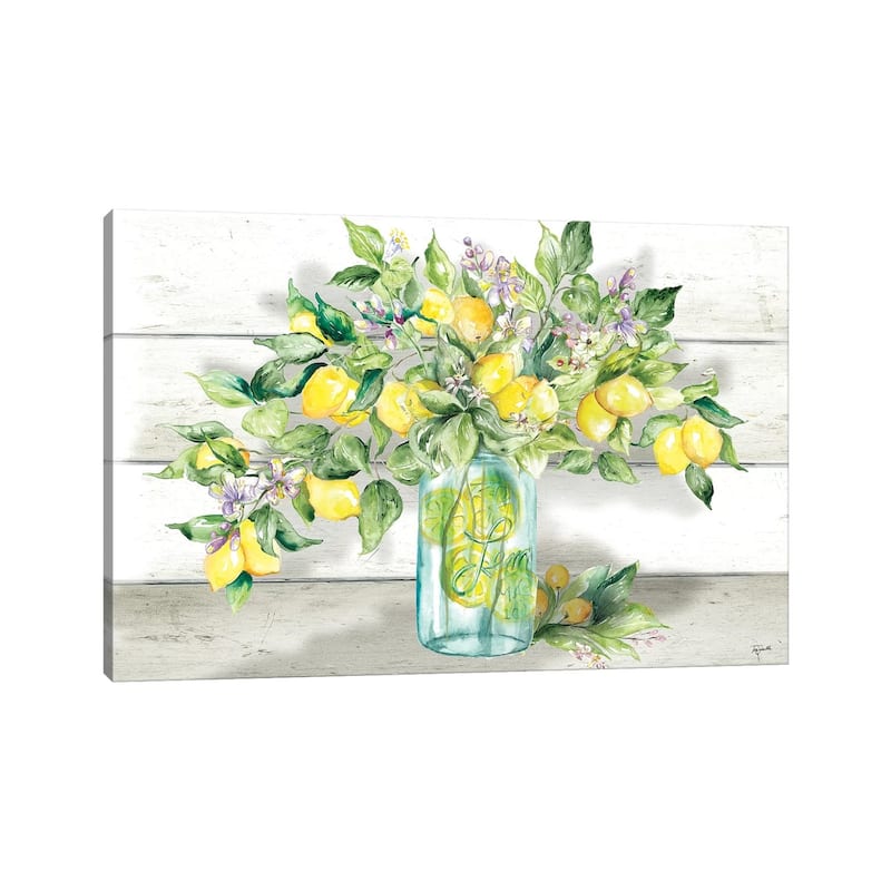 iCanvas "Watercolor Lemons in Mason Jar Landscape" by Tre Sorelle Studios Canvas Print