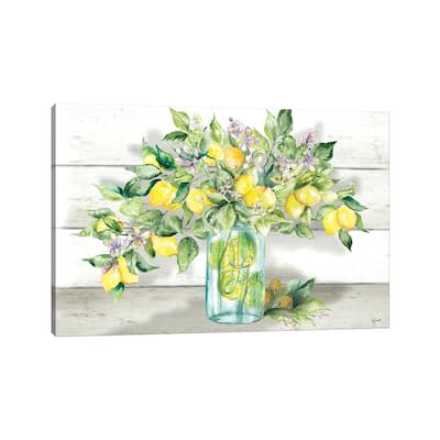 iCanvas "Watercolor Lemons in Mason Jar Landscape" by Tre Sorelle Studios Canvas Print