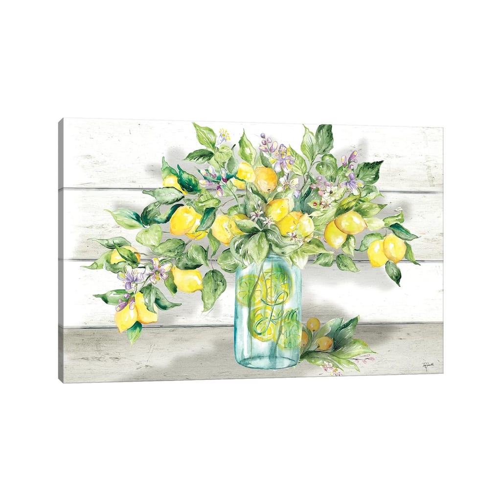 iCanvas "Watercolor Lemons in Mason Jar Landscape" by Tre Sorelle Studios Canvas Print