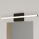 preview thumbnail 1 of 9, Ashburn 1-Light 24 inch Wide Matte Black Bathroom Vanity Lighting Fixture, Frosted White Shade, Dimmable, Wall Mounted Sconce 24-in W x 4.25-in H x 3-in D - Matte Black