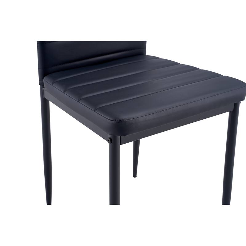 Modern 4 Piece PU Leather Kitchen Dining Chair with Cushions and High Backrest for Dining Room Kitchen Living Room Bedroom