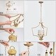 preview thumbnail 17 of 17, Mid-Century Modern Gold Chandelier Geometric Light for Kitchen Island