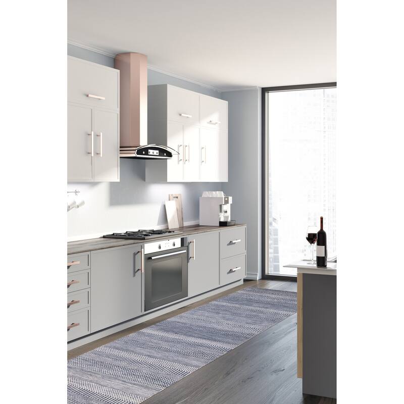 ECARPETGALLERY Hand-knotted Finest Silk Shadow Navy Silk, Wool Rug - 2'8 x 11'10